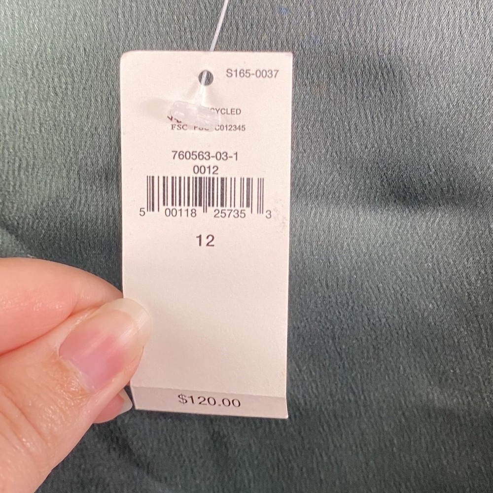 Banana Republic Dress Womens 12 Midi Flutter Sleeve Satin‎ Formal Zip V-Neck NWT